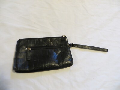 ili New York Leather Wristlet Strap Clutch Bag Leather Mock
