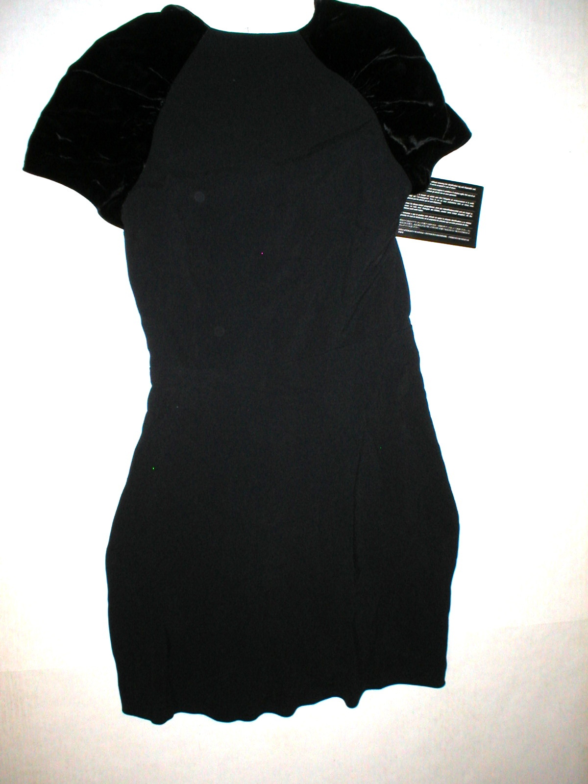 New Womens 4 NWT Italy Prada Dress Black 40 Velvet Silk Acetate Short Sleeves  thumbnail 12