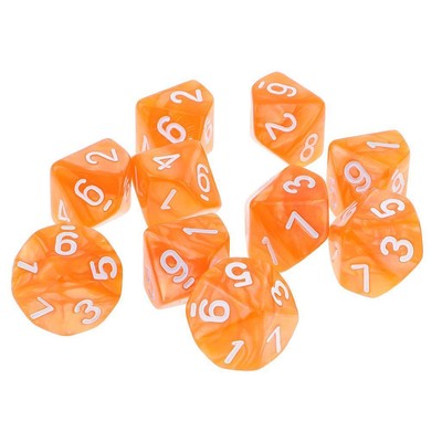 10 STÜCKE D10 Polyedrische Würfel 10 Seitige Würfel für Tisch Spiel