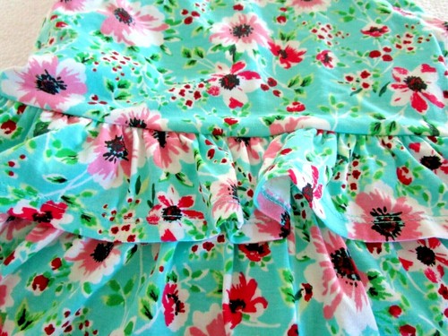 NEW BONNIE JEAN Girl's M Jade Green Floral Sleeveless Popover Knit Romper NWT - Picture 3 of 6