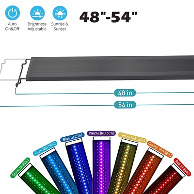 hygger 48''-54'' Aquarium LED Light Multi-Color Full Spectrum 24/7 Lighting Cycle