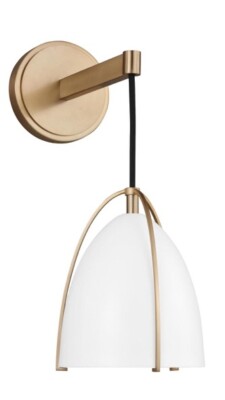 Generation Lighting Light Wall Sconce 4151801-848 Satin Brass & Matte White