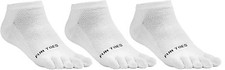 FUN TOES Men Toe Socks 3 Pairs High Performance Five Finger Size 10 to 13 White