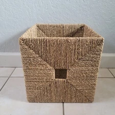 Ikea KNIPSA Basket Decorative Box Bin Seagrass 12½ x 13" x 12½"