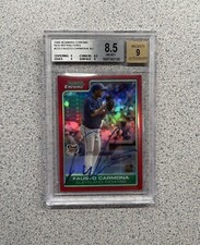 2006 Bowman Chrome #223 Fausto Carmona Red Refractor Rookie Auto /5 BGS 8.5 RARE
