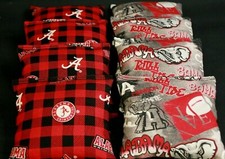 CORNHOLE BEANBAGS made w University of ALABAMA CRIMSON TIDE Fabric ACA Reg Bags