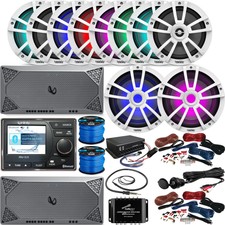 Infinity Prv515 Radio, 8x 6.5" White Led Speaker, 2x 10" Sub, 2x Amp+accessories
