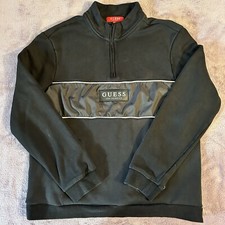 Guess Originals Los Angeles Quarter Zip Black Pullover Women  s Size L