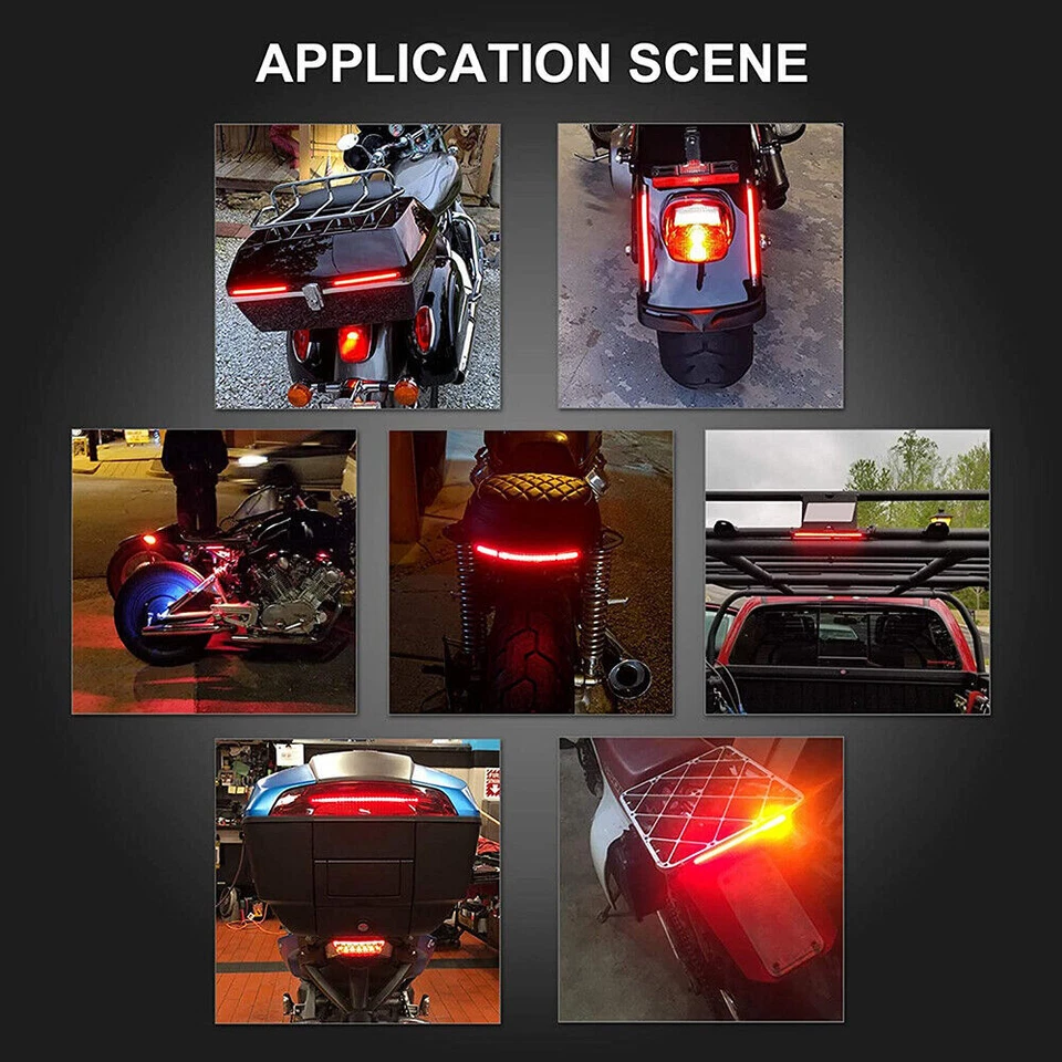 Tira de luz LED estroboscópica para Harley Sportster 883 Bobber señal de giro de freno Foto 4 de 4