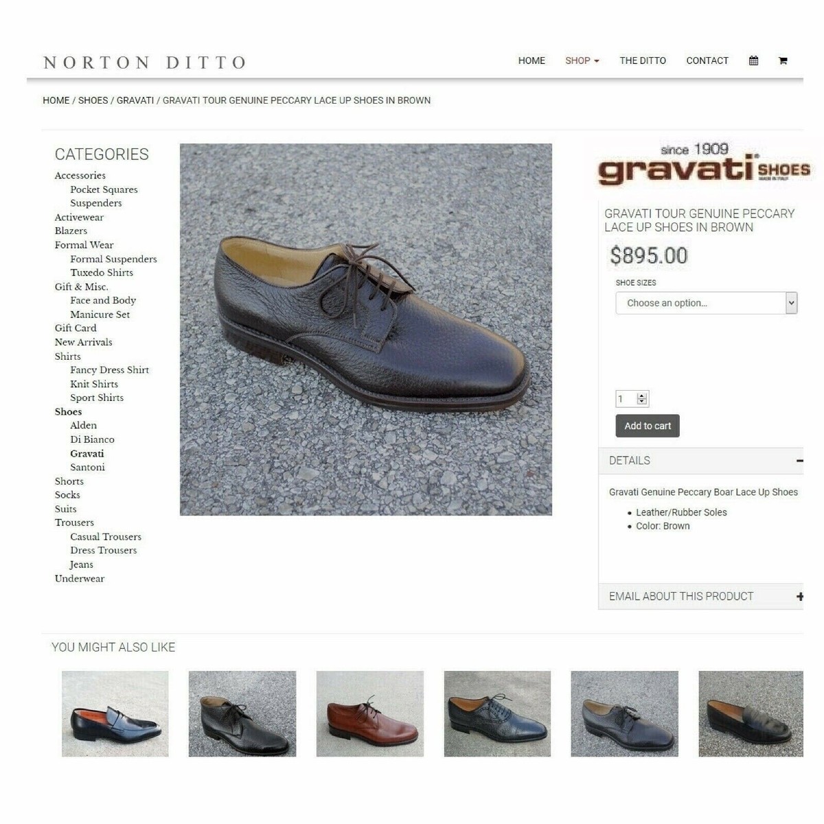 $895 Gravati PECCARY Blucher  10 M  Neiman Marcus Black * add $15 new Trees Usd895 gravati peccary bergdorf - Gem main image 3