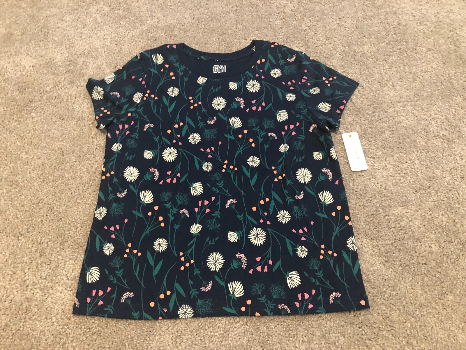 GYMBOREE GIRLS NAVY PINK GREEN FLORAL TOP M 7 8 NEW WITH TAGS | eBay