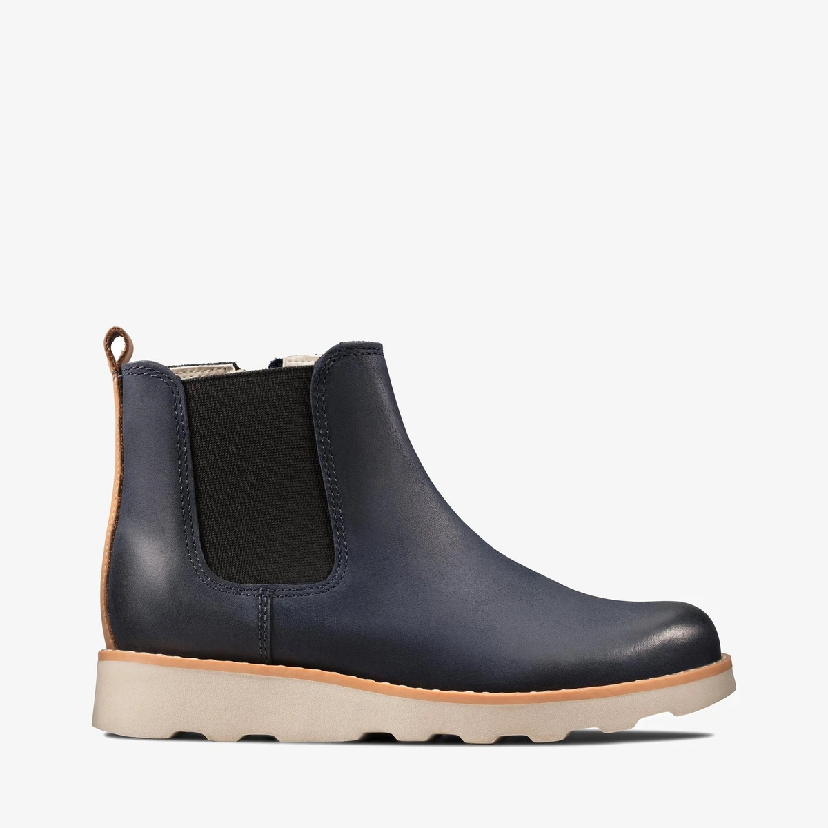 Clarks Crown Halo Kid Navy Leather Boys Boots Size UK 9 10 1 2F