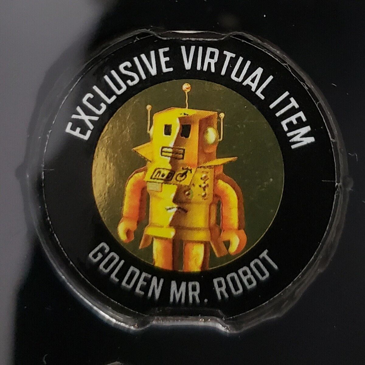 Roblox Golden Mr. Robot Virtual Item *CODE ONLY* 15th Anniversary Big Head  Gold