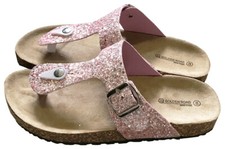 Women Buckle Sandals Shoes Thong Flip Flops Beach Slipper Pink Glitter 10