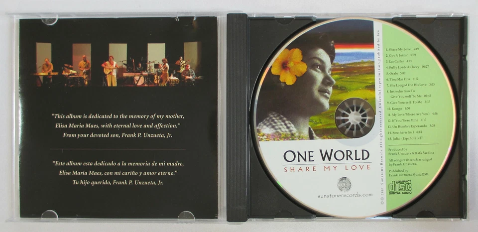 One World: Share My Love CD (RARE Latin Brazilian Jazz OOP Spanish violin piano) Foto 3 de 4