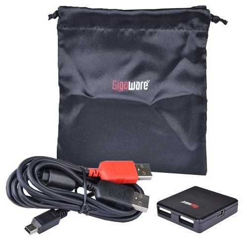 Gigaware - 4 Port Ultra-Compact USB 2.0 Hub - PC/MAC - Carry Pouch - Y-Cable - Image 2 of 3