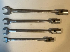 Master Craft 3 piece SAE Combination Flex Socket Open End Wrench 12 Point +extra