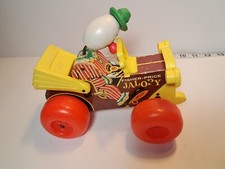 Fisher-Price Jalopy Wood Pull Toy 724 Vintage 1965