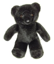 Vtg Eden Black Teddy Bear Stuffed Plush