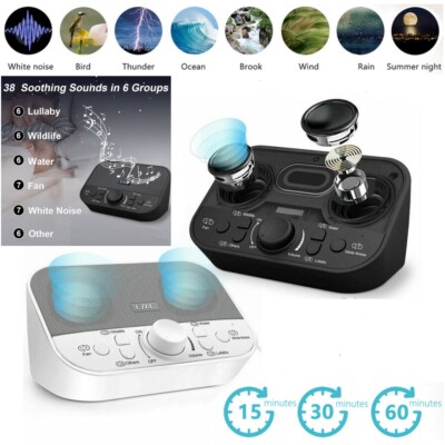  38 Sounds White Noise Machine Natural Rain Sound Therapy Sleeping Aid w/ Timer
