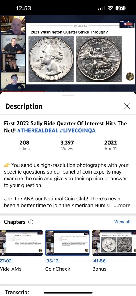 2021 Washington Crossing The Delaware Quarter Major Struck Through Grease ! - Image 2 of 4