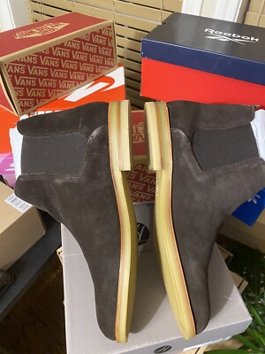 H BY HUDSON London gray SUEDE CHELSEA Tamper ANKLE BOOTS 