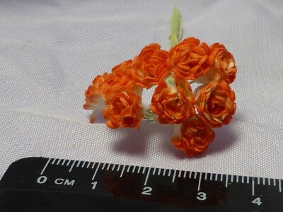 Maßstab 1:12 10 Nelkenblumen orange Puppenhaus Miniaturen Blumen, 