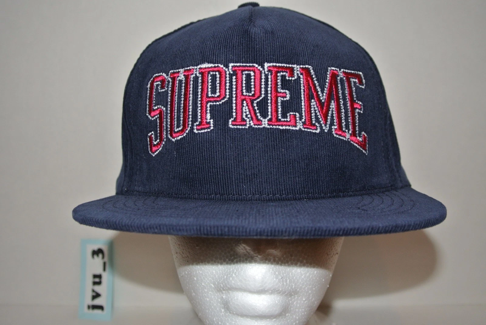 NEW SUPREME FW17 DOTTED ARC 5 PANEL NAVY box logo cap hat fitted comme nas