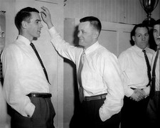 Bert Olmstead, Doung Harvey, Floyd Curry Montreal Canadiens 8x10 Photo