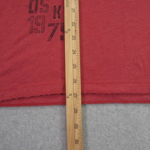 Helix Shirt Mens L Wash Red Henley Rock Shield Skull Standard US Grunge - Picture 9 of 14