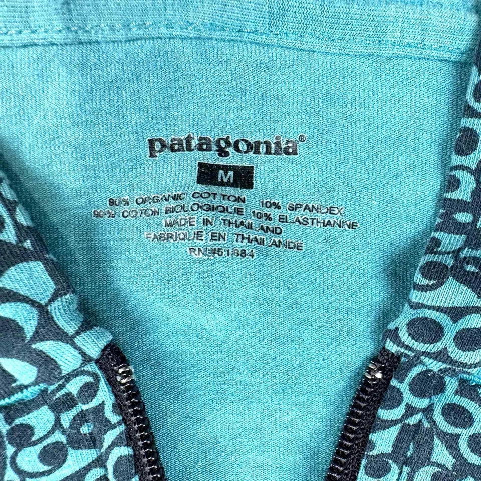 Sudadera con Capucha Patagonia Teal Vintage Floral 1/4 Cremallera Para Mujer’s M Foto 4 de 4