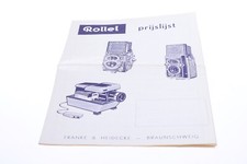   ROLLEI PRICE LIST JUNE 1961 ORIGINAL GUIDE LEAFLET DUTCH 135-1