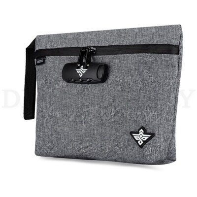 Erozul Orion 11'' Money Bag With Combination Lock & Odor Control Technology Gray