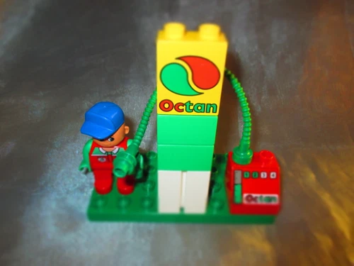 Lego Duplo Eisenbahn Tankstelle Zapfsäule Schlauch Octan für Zug Bahnhof Figur