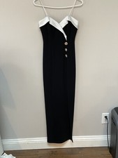Betsy  Adam by Jaslene Womens Black White Dress Jeweled Buttons Size 3-4