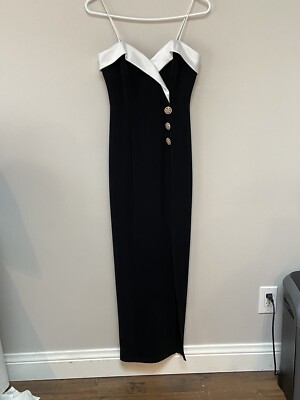 Betsy & Adam by Jaslene Womens Black White Dress Jeweled Buttons Size 3-4 |  eBay
