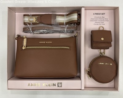 New in Box Anne Klein Chestnut Brown 5-Piece Bag Set
