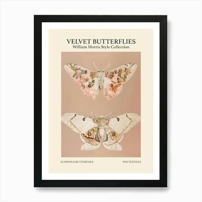 Velvet Butterflies Collection Lumin gerahmtes Wandbild Poster Leinwanddruck Bild