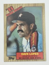 1987 TOPPS CHEWING GUM DAVE LOPES #4 86 RECORD BREAKER IN-PERSON AUTO ASTROS