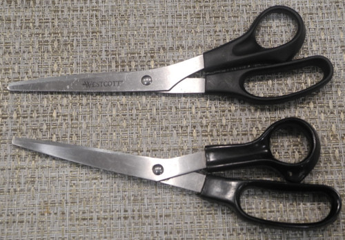 2 Pr. of Scissors: Westcott All Purpose & Unbranded 8 inch Bent Scissors Black