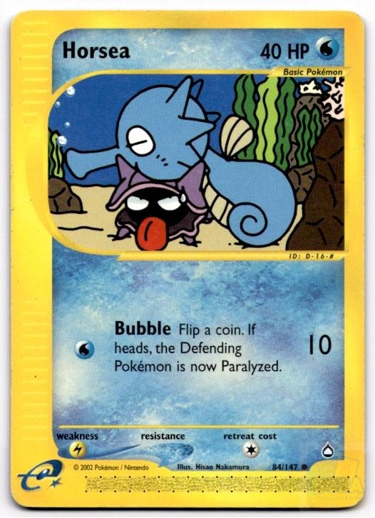 Horsea 84 Common Aquapolis Pokemon Moderately Played
