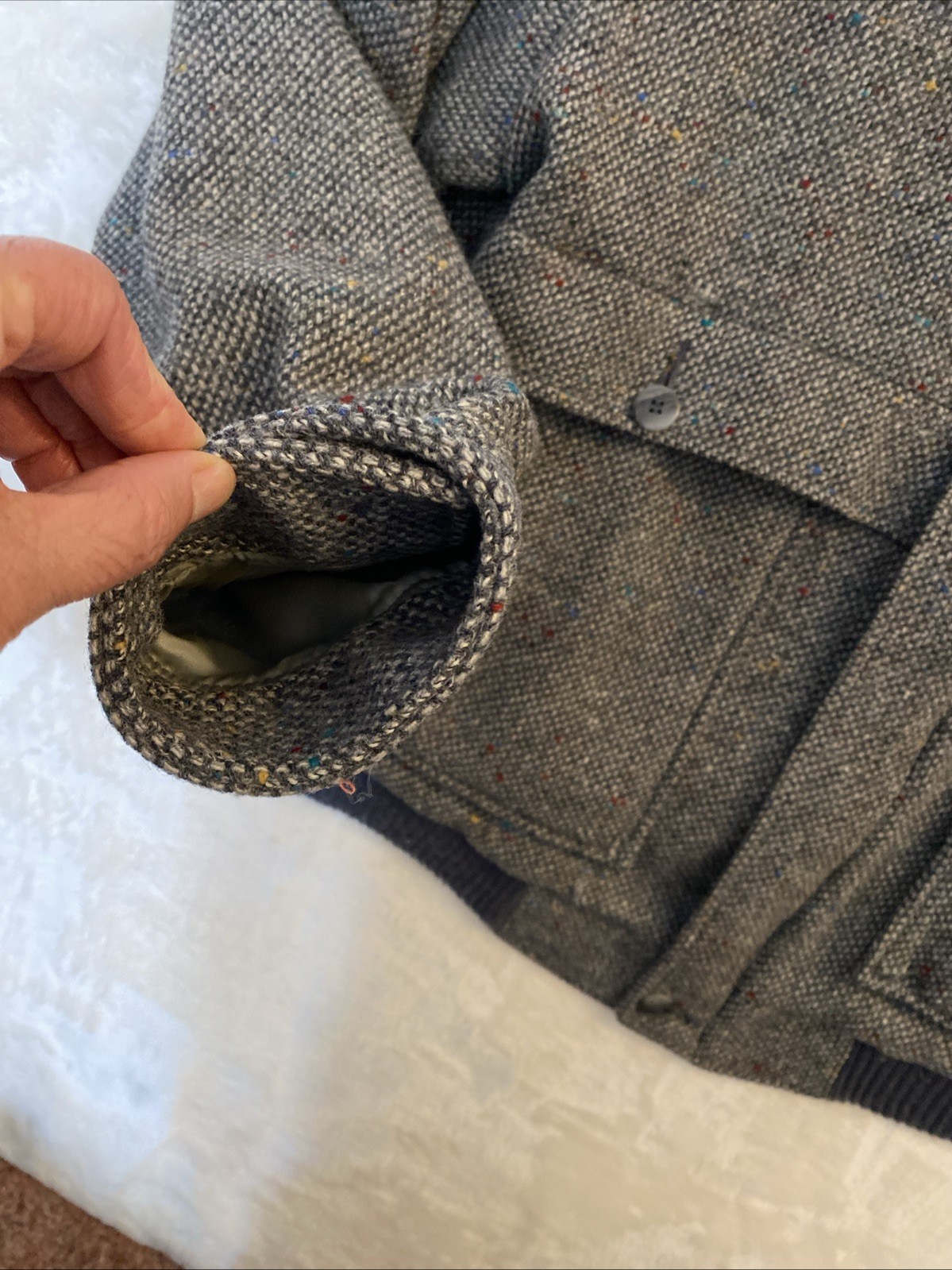 1970s Pendleton Tweed Bomber Jacket, Patch Pocket… - image 11