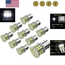 12V 1156 10 Pack Bright 1156 1141 1003 50-SMD White LED Bulbs For Car Interio...