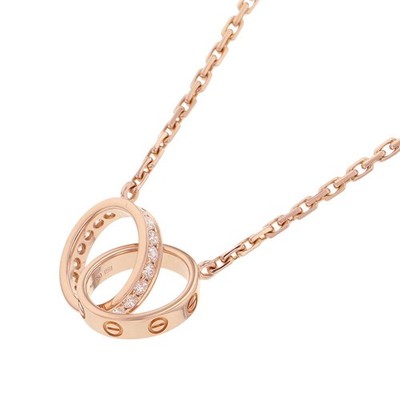 CARTIER Baby Love Semi-Pave Halskette 18K Rotgold B7013900