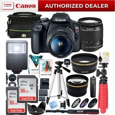 Canon T7 EOS Rebel DSLR Camera EF-S 18-55mm F3.5-5.6 IS II Lens Essential Bundle