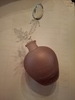 Vintage Perfume Bottle Pink Satin Glass Base Rose Floral Butterfly Design Topper — photo 7