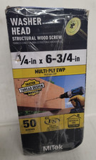 NEW MiTek Washer Head Wood Screw WSWH634-R50 ~50 Pack 1/4" x 6-3/4"