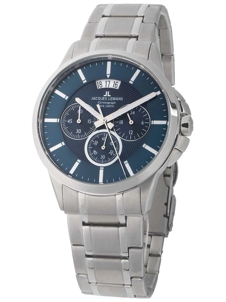 Jacques Lemans 1-1542I Sydney Orologio Uomo Cronografo 42mm 10ATM - Immagine 2 di 3