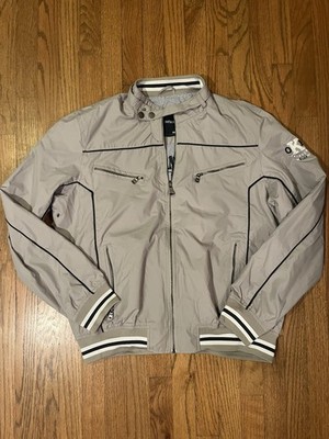 Members Only Dupe Men's Gray Bomber Jacket Full Zip Lined XL Adjustable Collar