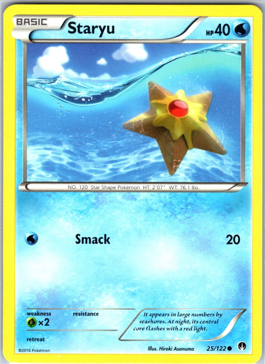 Staryu 25/122 Common Regular Card XY - BREAKpoint Pokemon TCG LP